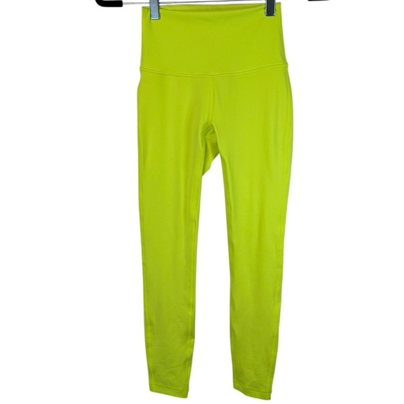 Lululemon Wunder Under Neon Yellow Luxtreme Tight 25" High Rise Size 2 - Picture 2 of 10